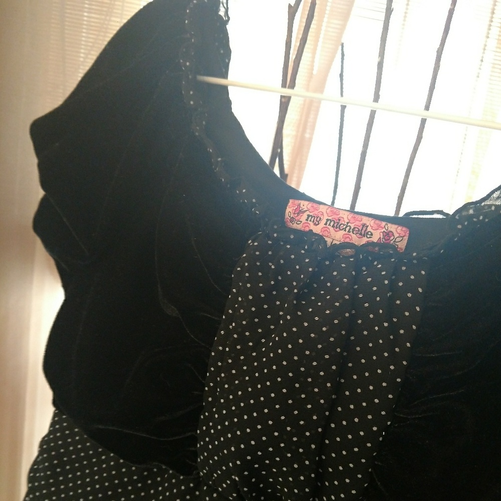 My Michelle Girls Size 12 Long Black Velvet Dress